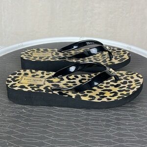 Kate Spade New York Rina Wedge Leopard Platform Flip Flop Sandals - size 6